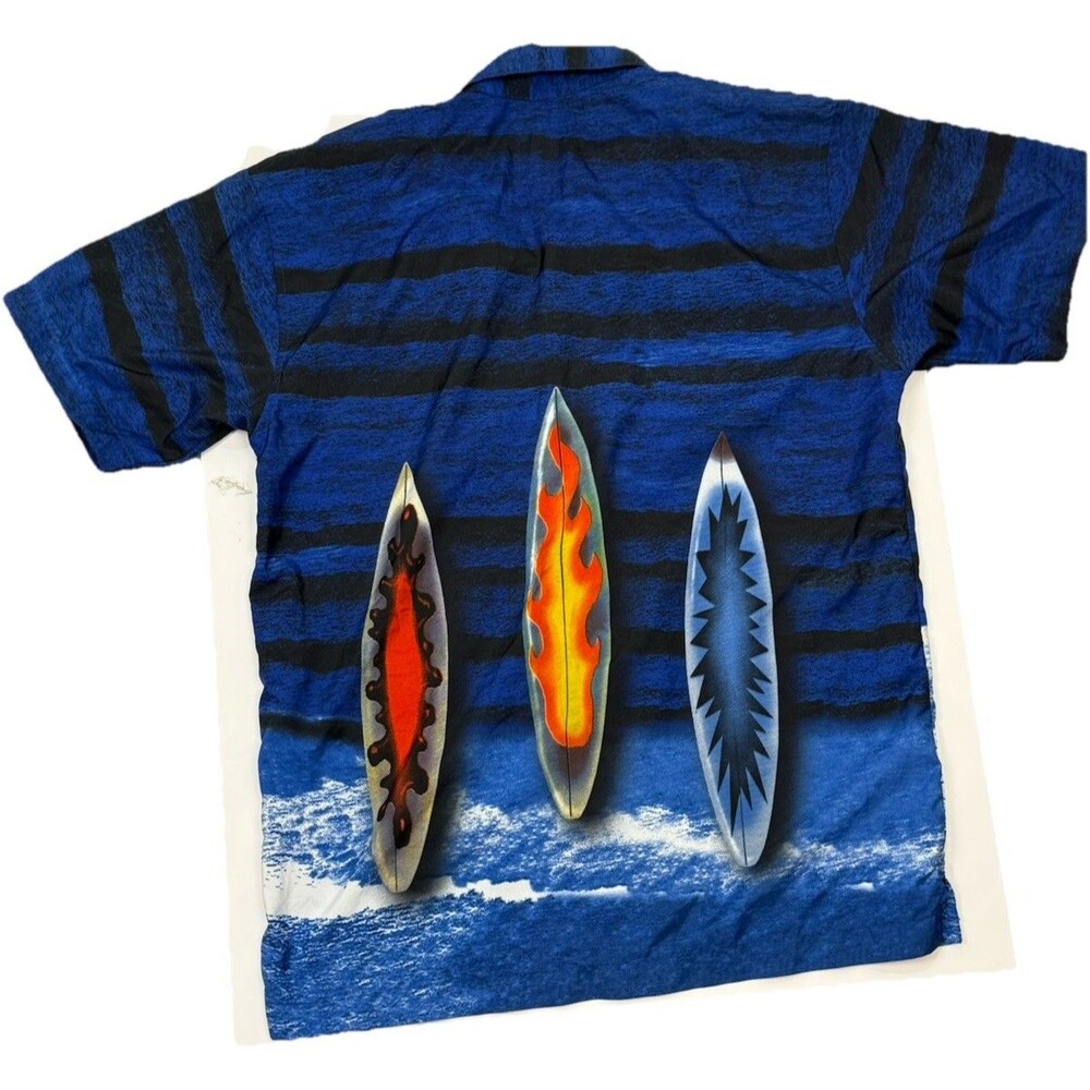 Intrinsic Hawaiian Shirt Button Up Short Sleeve Beach Surfer Blue Boys L 14/16